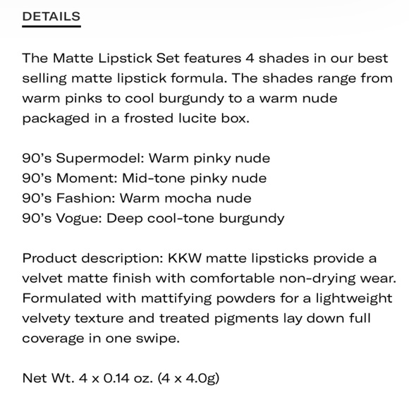 KKW Beauty Matte Lipstick Set - Picture 3 of 7